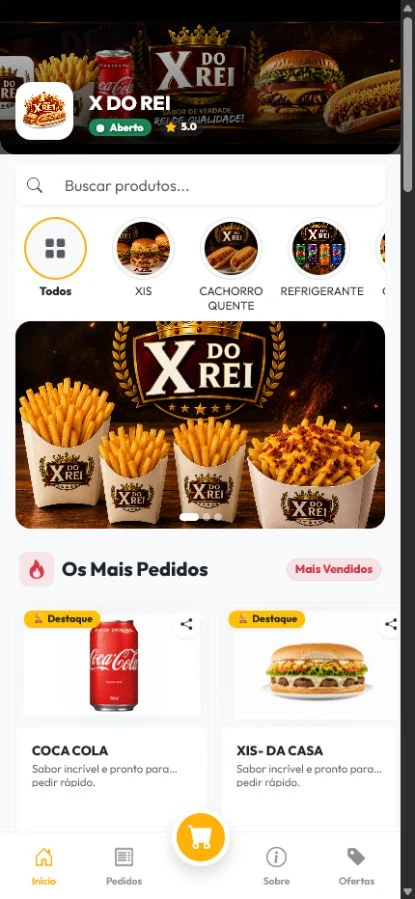 Cardápio digital real do Bolt Menu em um celular